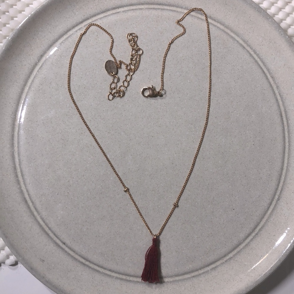 Bundle of Red Threads Golden Necklace